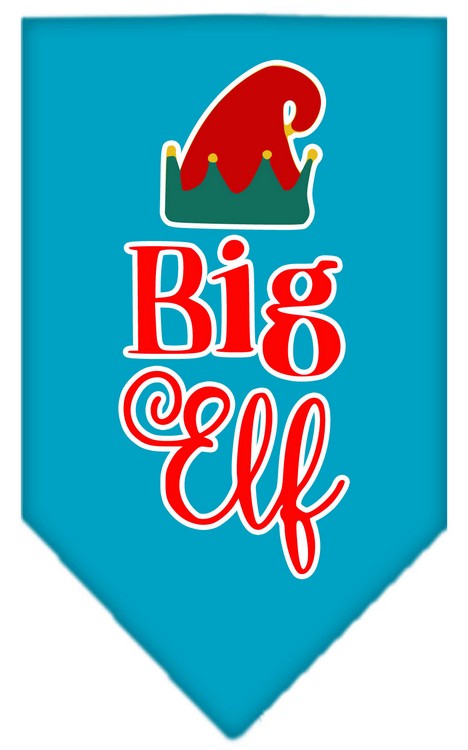 Big Elf Screen Print Bandana Turquoise Large